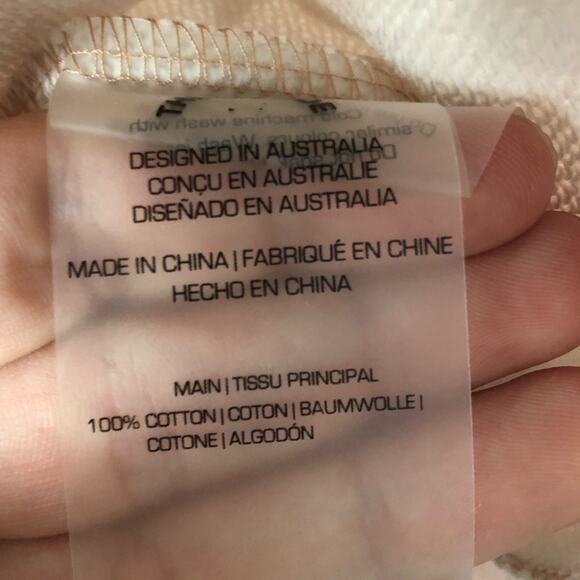 Anthropologie x The Upside Alena Drawstring Crew Sweatshirt Neutral & Pink NEW - Picture 8 of 11